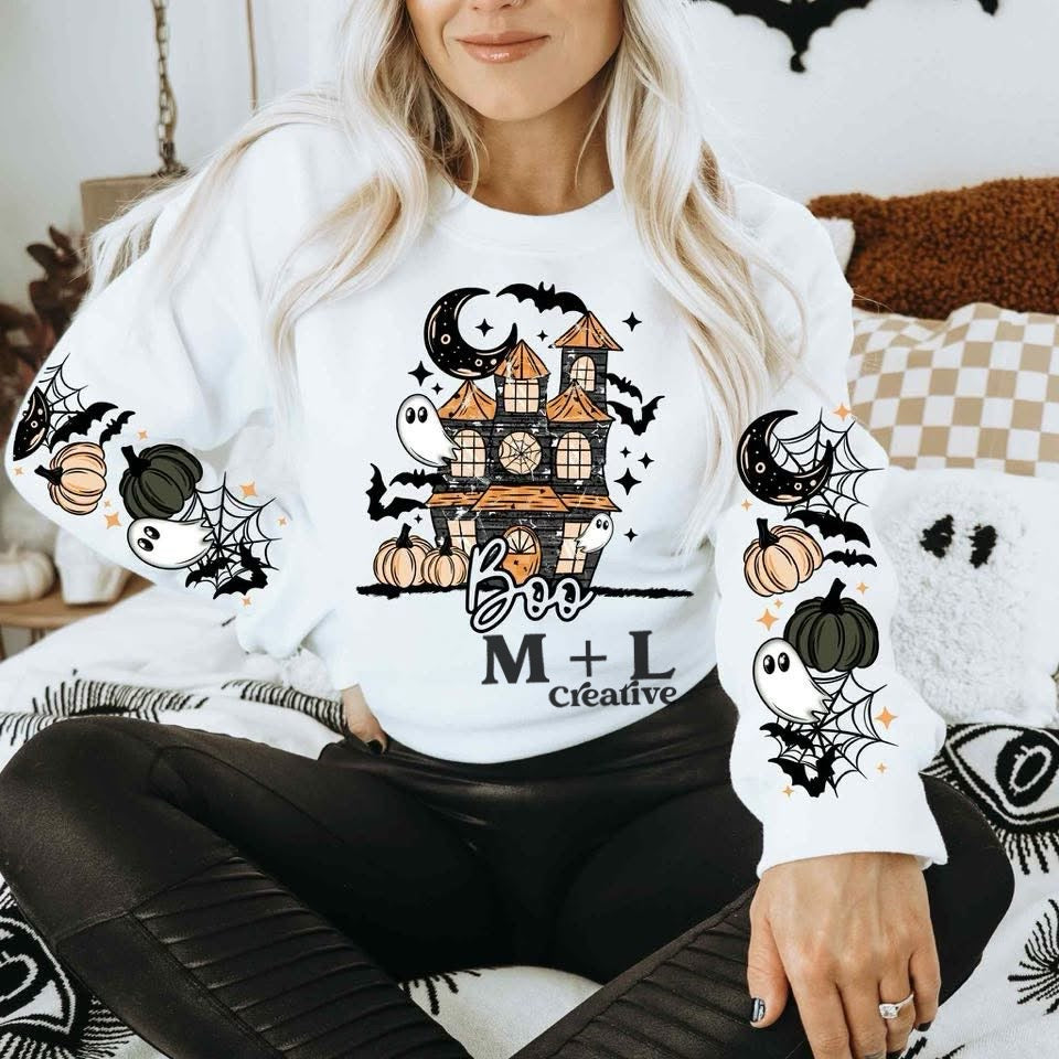 Boo Haunted House with Sleeves