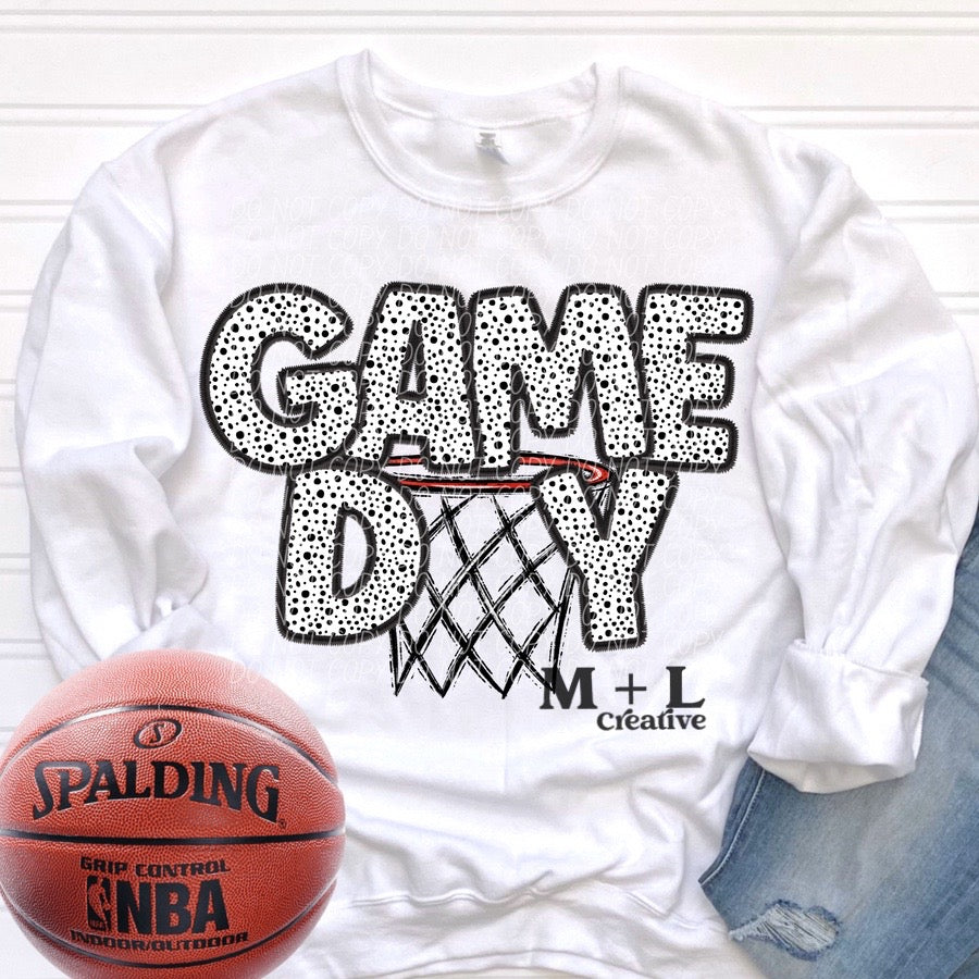 Game Day Basketball Dotted