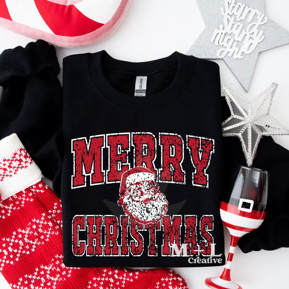 Merry Christmas Distressed Santa