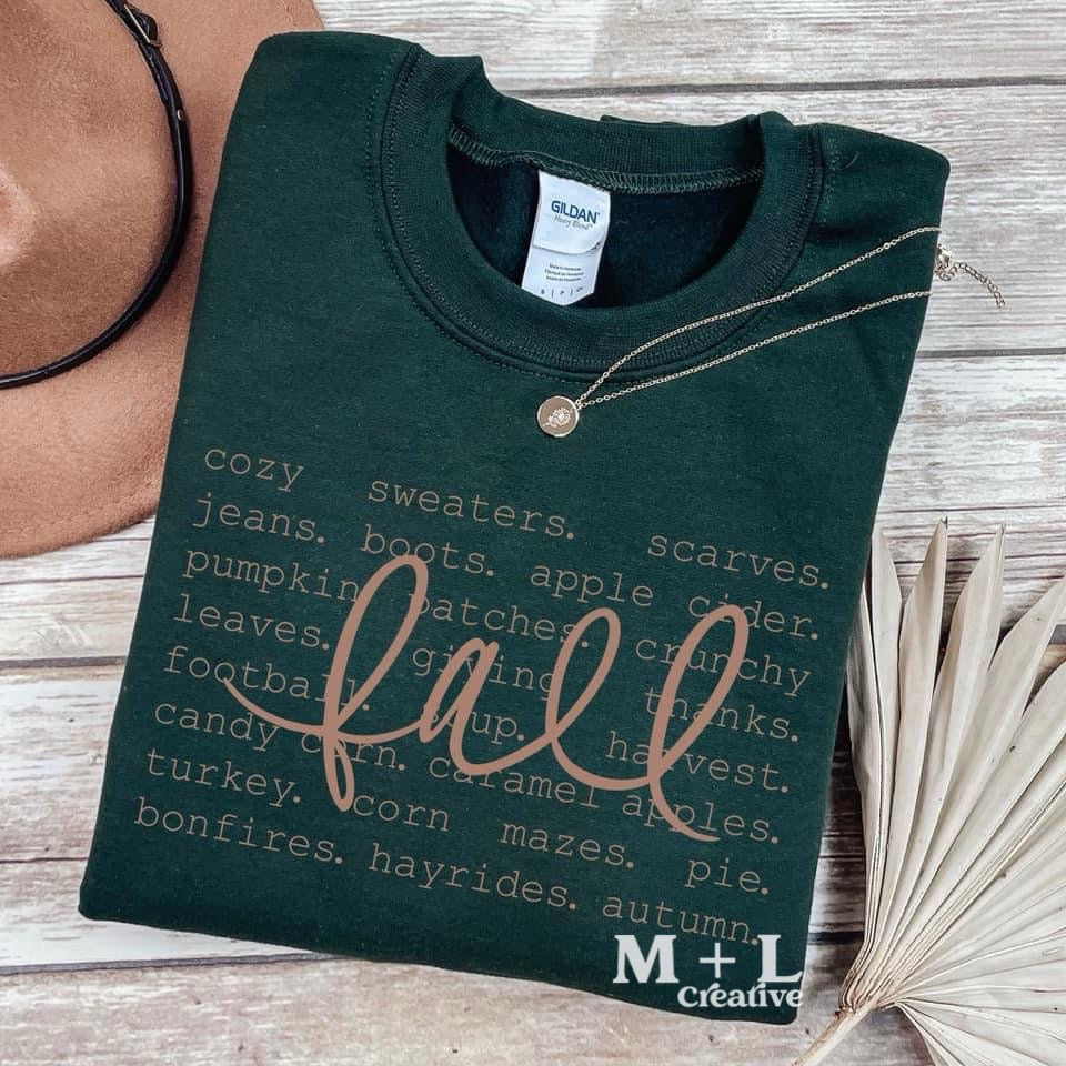 Fall Words Metallic Rose Gold