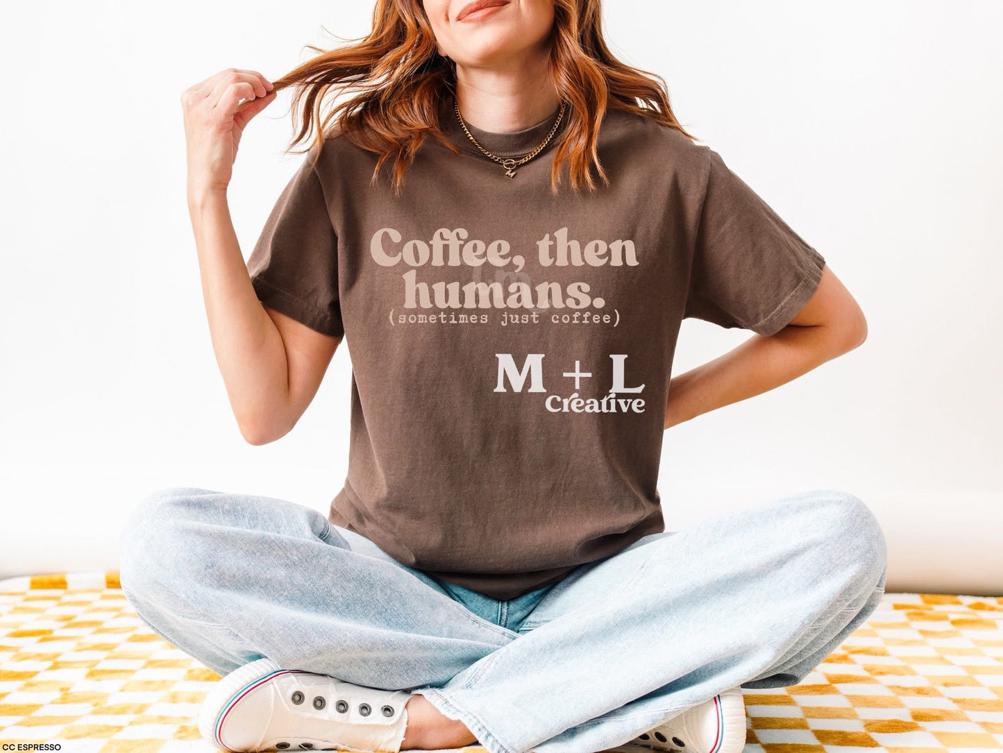 Coffee, Then Humans (Tan Ink)