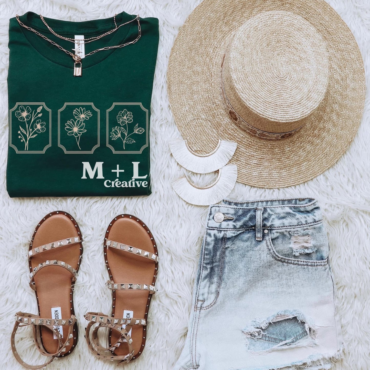 Floral Frames Tan/Brown