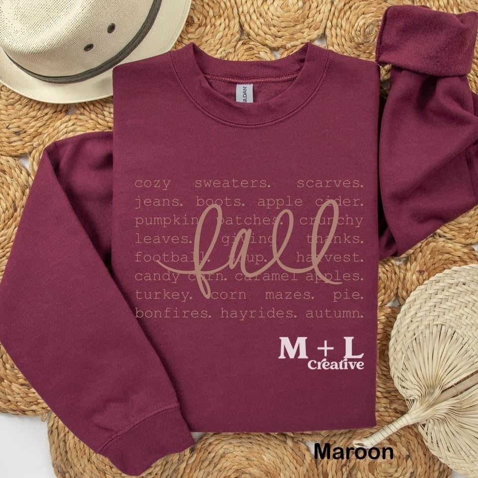 Fall Words Metallic Rose Gold