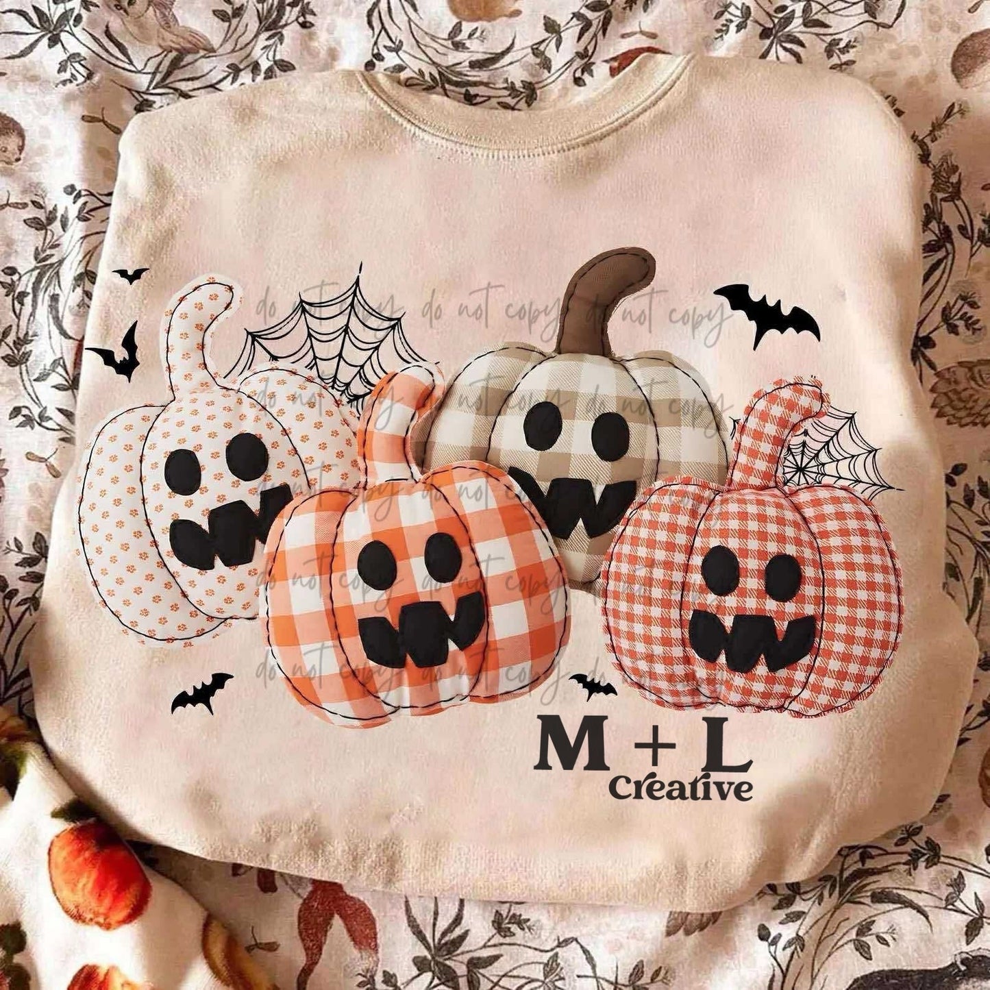 Pumpkins Faux Stitch