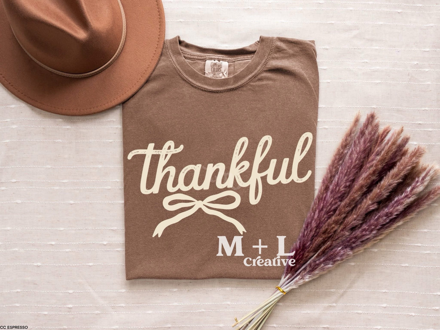 Thankful Bow Beige Ink