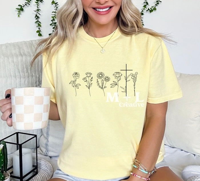Floral Cross Black