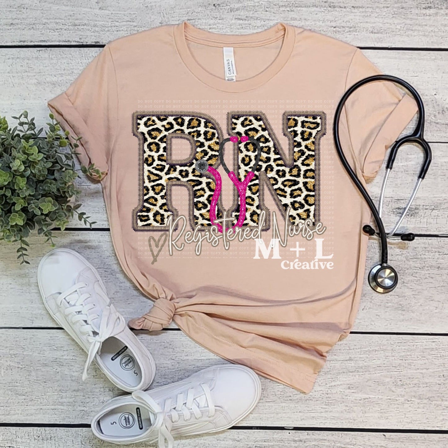 RN Leopard Faux Embroidery