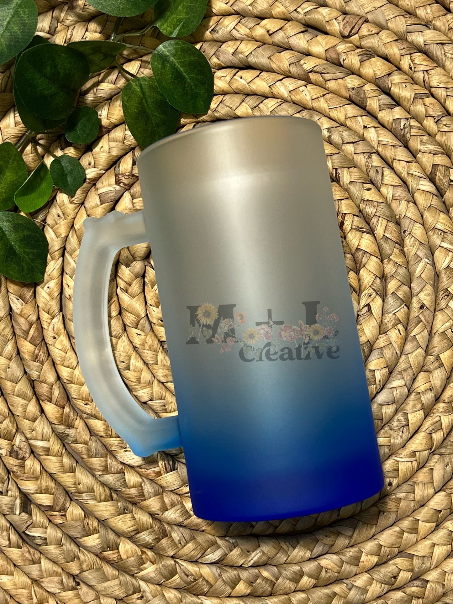Blue Frosted Beer Mug