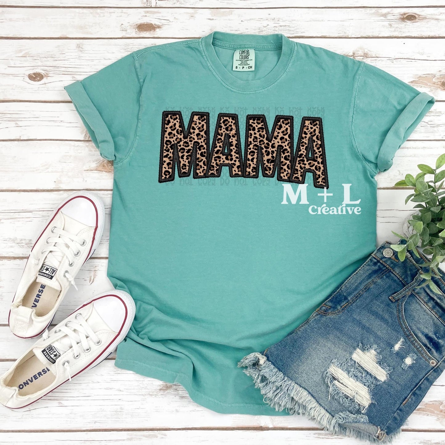Faux Embroidery Leopard Mama