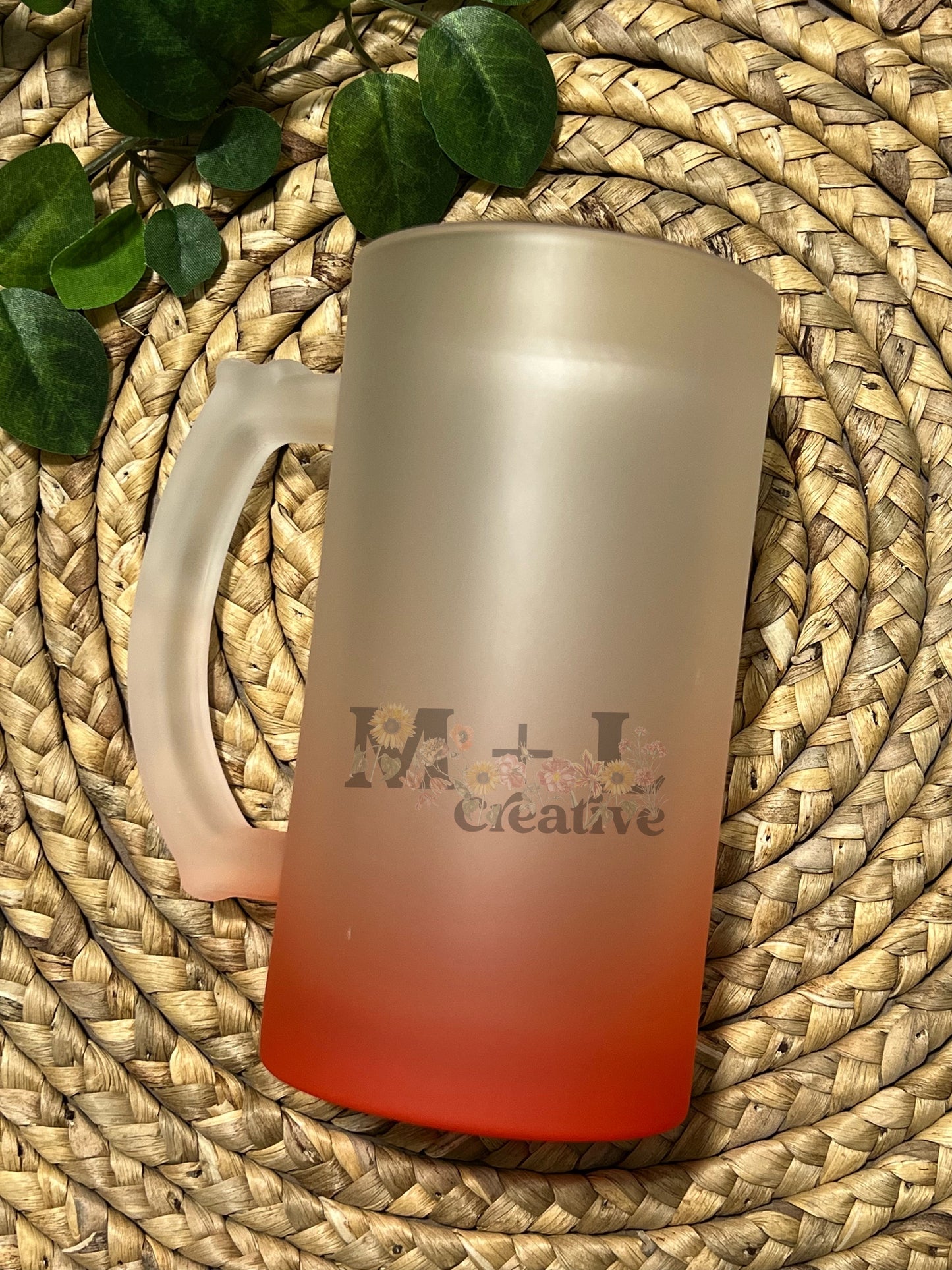 Red Frosted Beer Mug