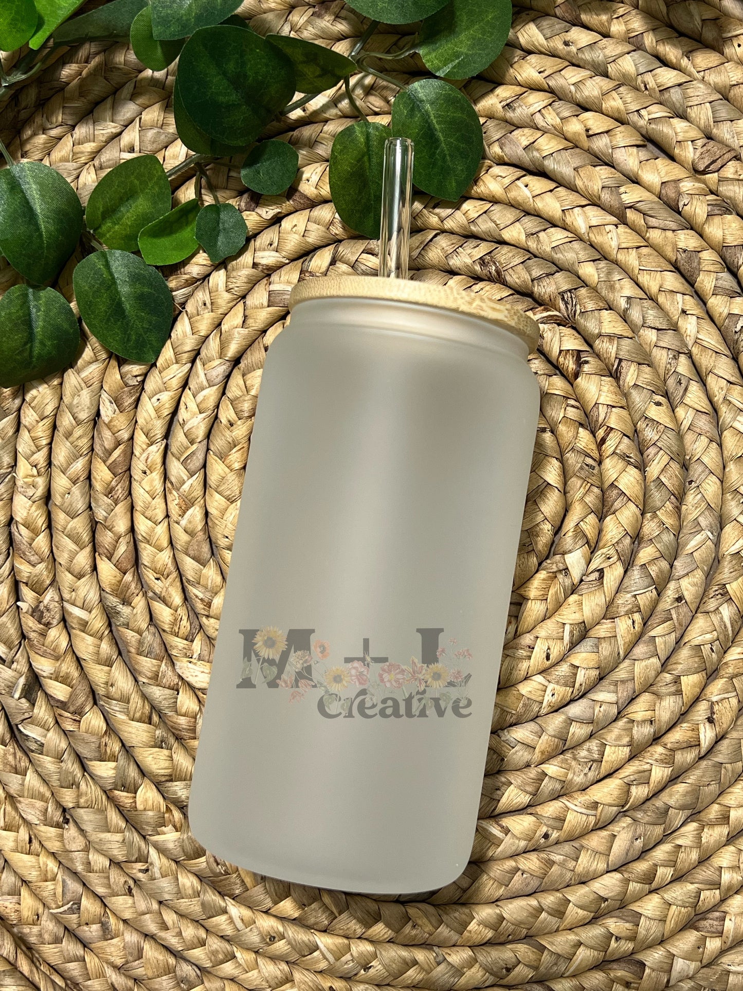 Frosted 16oz Glass Can