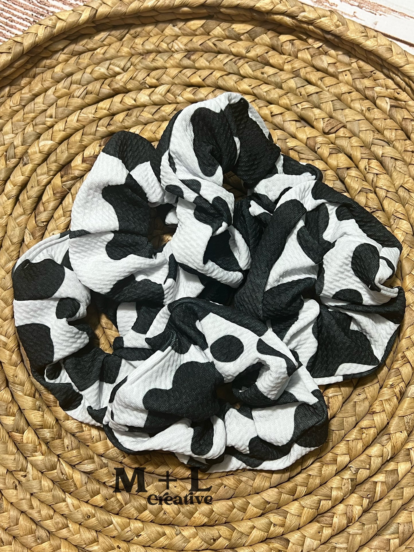 Cow Bullet Fabric Scrunchie