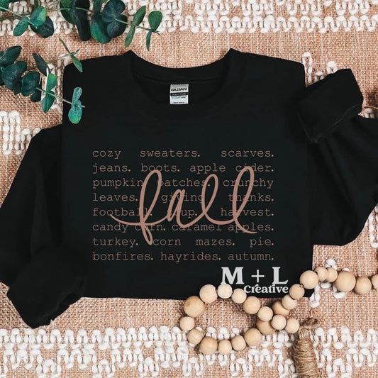 Fall Words Metallic Rose Gold