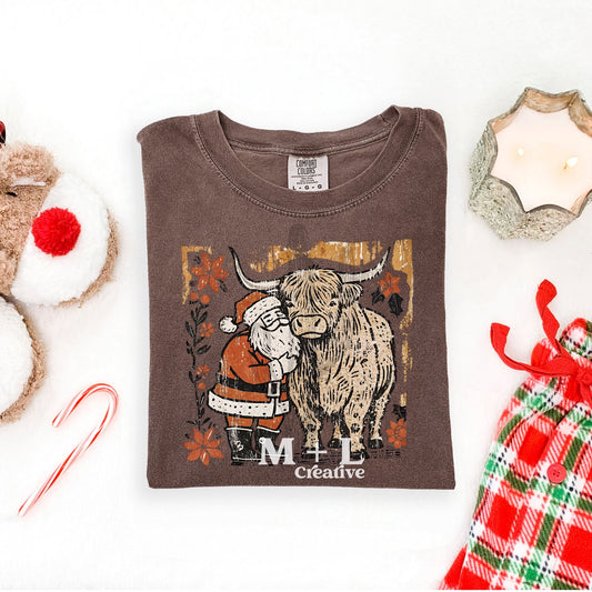 Santa Highland Cow