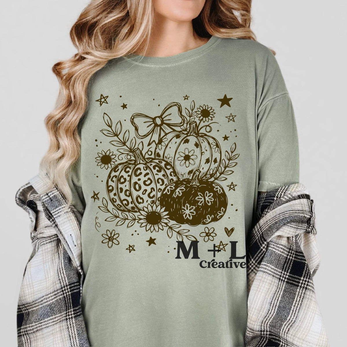 Whimsy Brown Ink Pumpkins