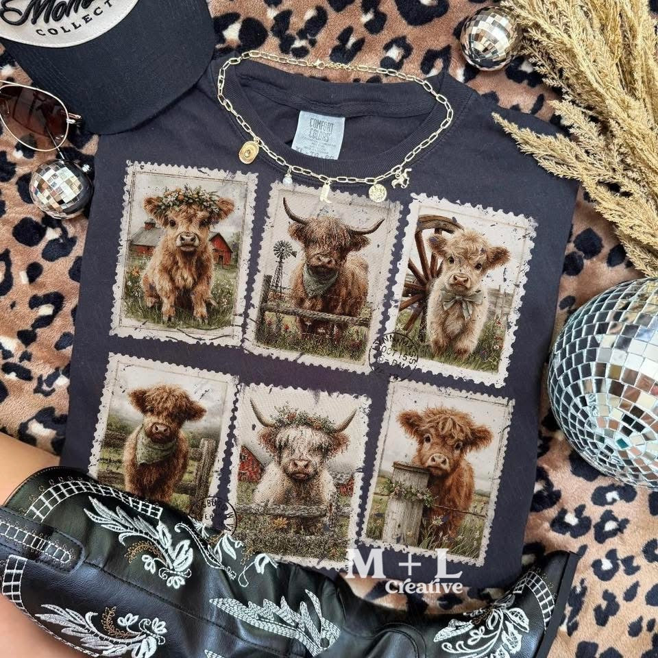Highland Cow Stamps