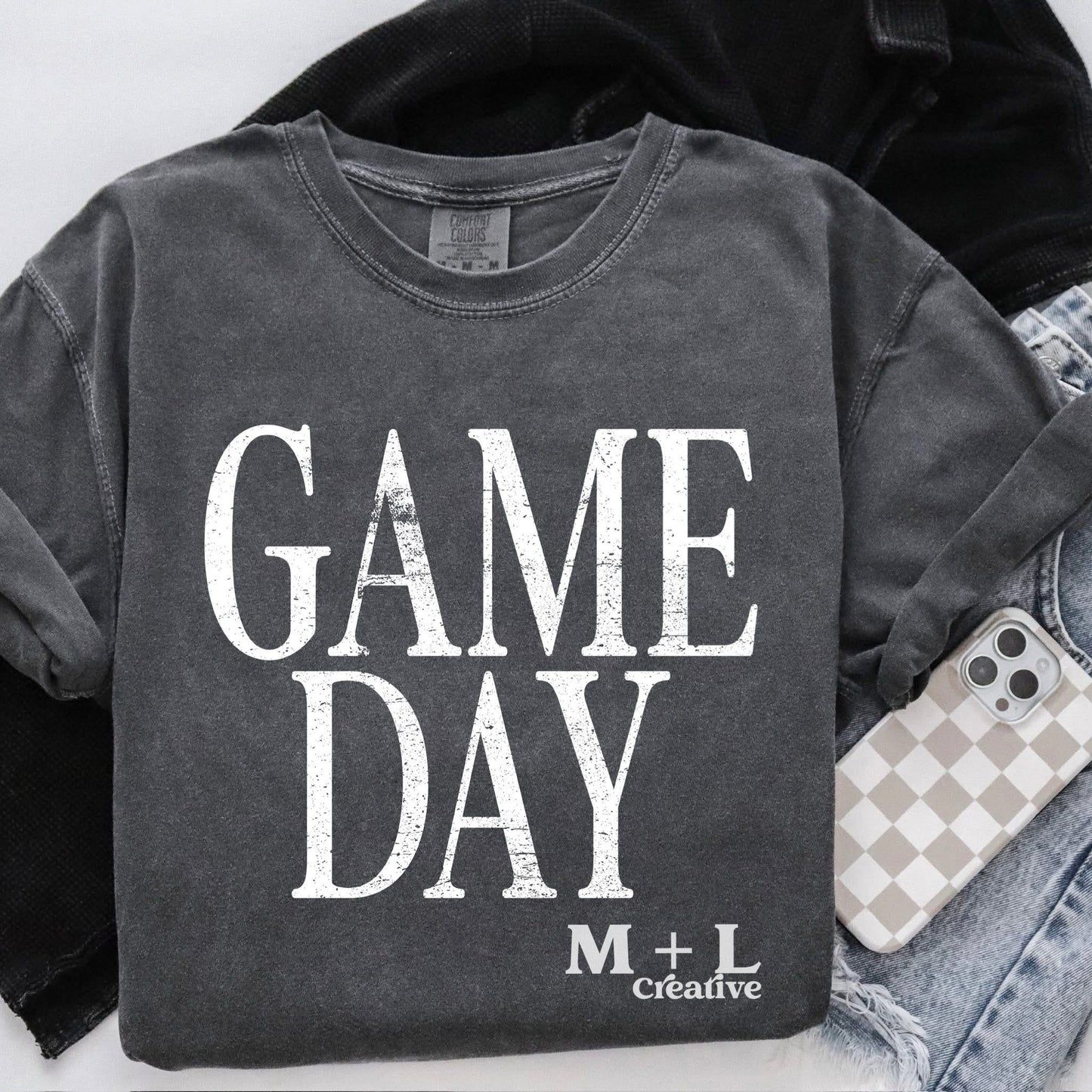 Game Day White Distressed