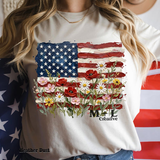 Floral USA Flag