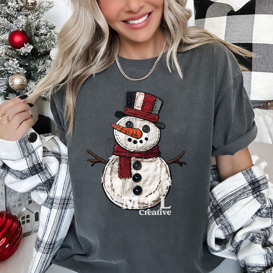 Faux Stitched Snowman