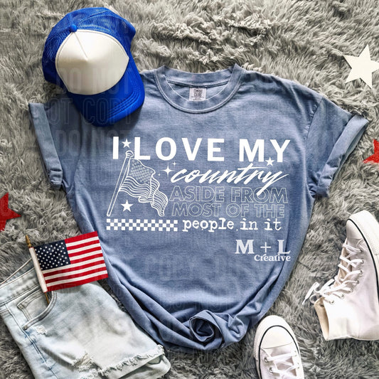 Love My Country White