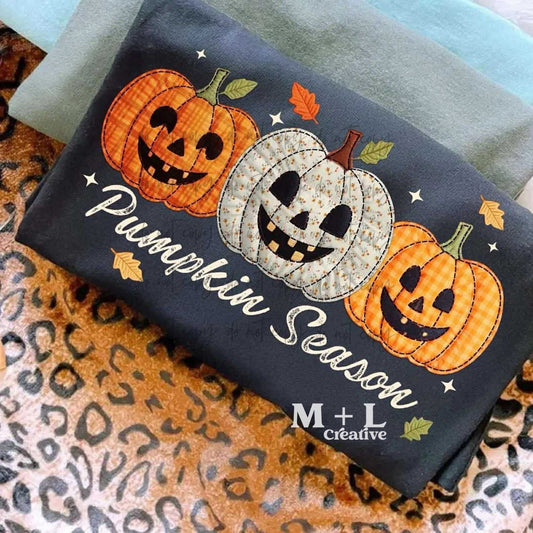 Pumpkin Season Faux Stitch