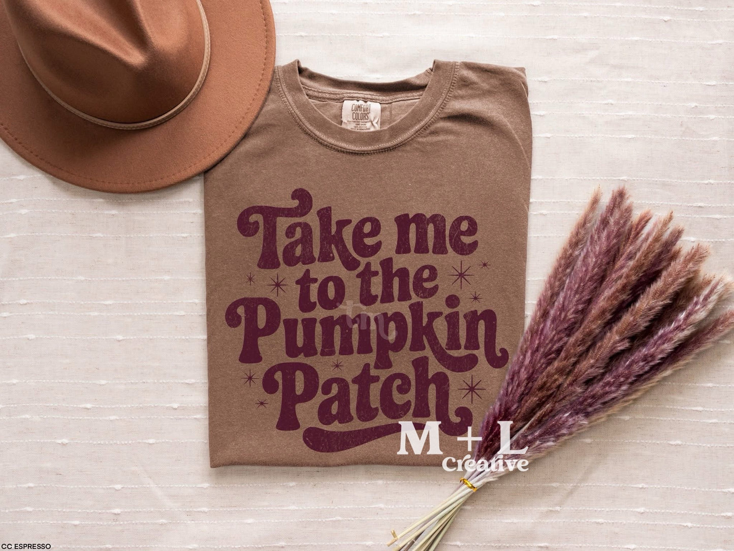 Take Me To The Pumpkin Patch Maroon Ink