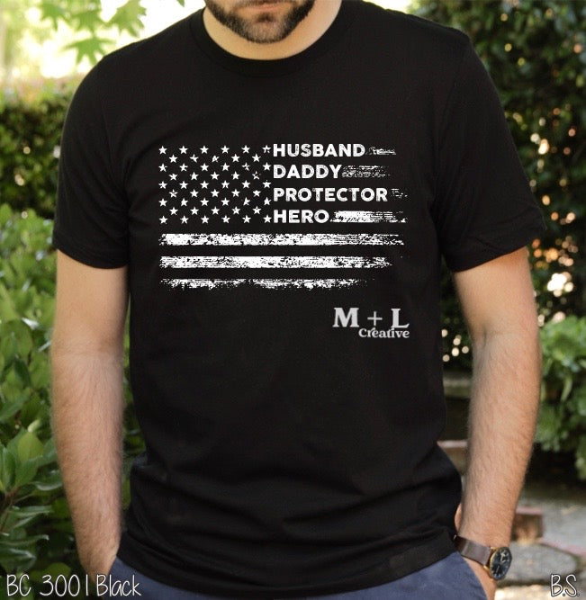 Flag Husband Daddy Protector Hero