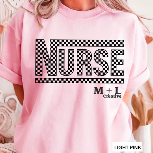 Nurse Checkered Black