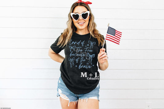Land of the Free Doodle Light Blue