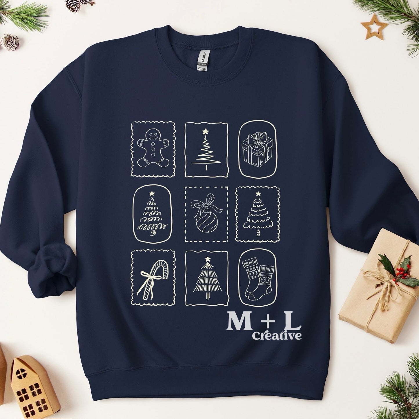 Christmas Doodles Beige