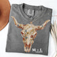 Light Floral Bull Skull