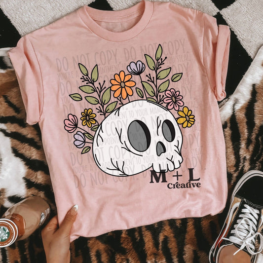 Skull Floral Doodle