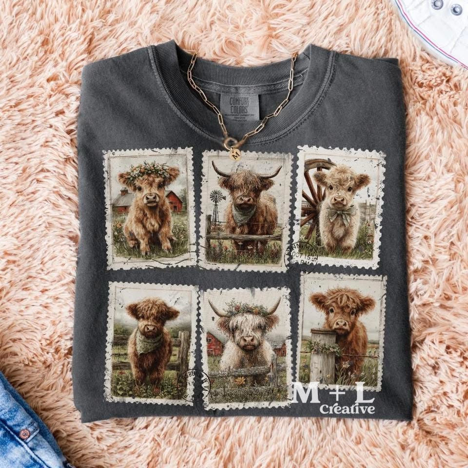 Highland Cow Stamps