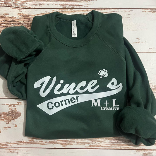 Vince’s Corner White Logo