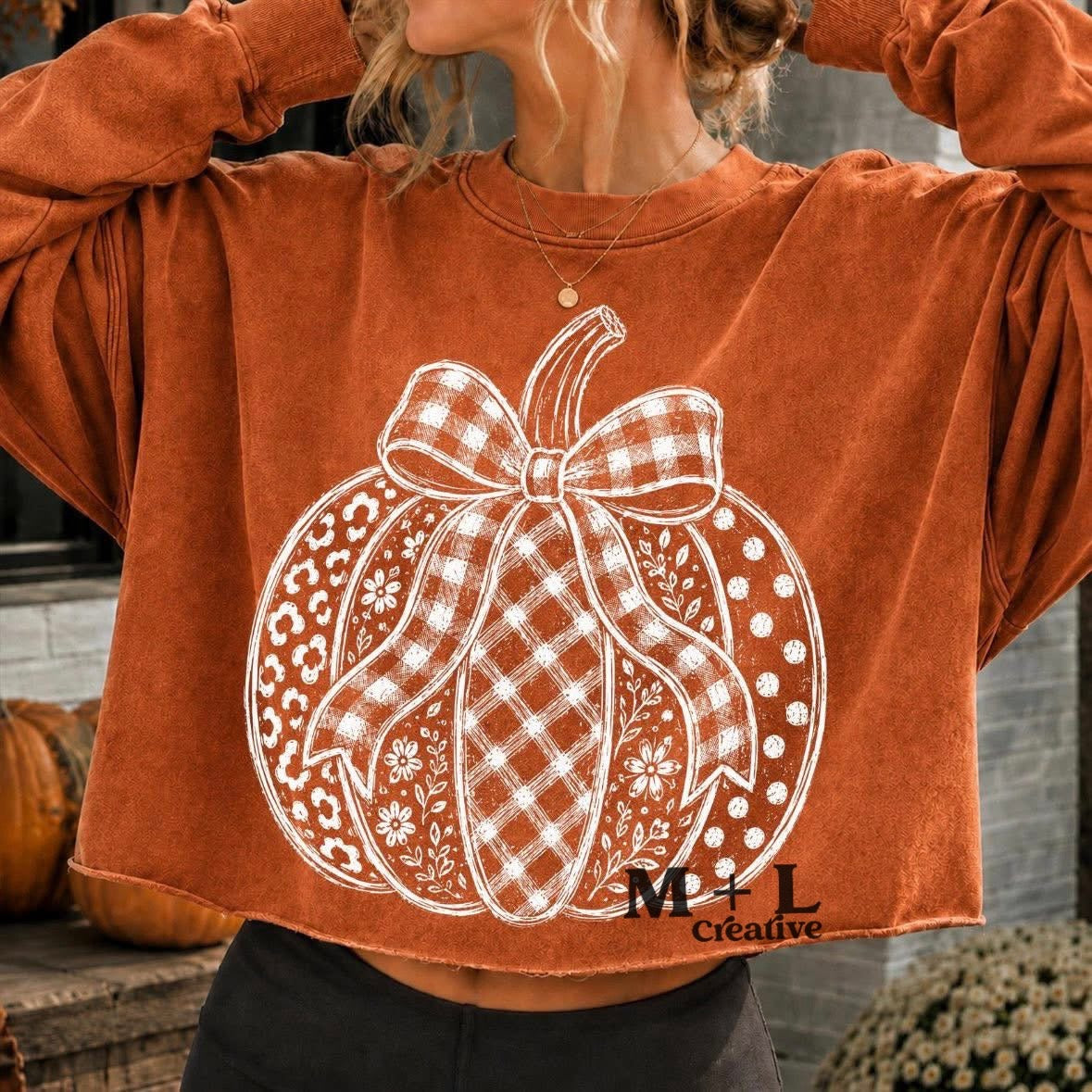 Mixed Pattern Pumpkin Doodle