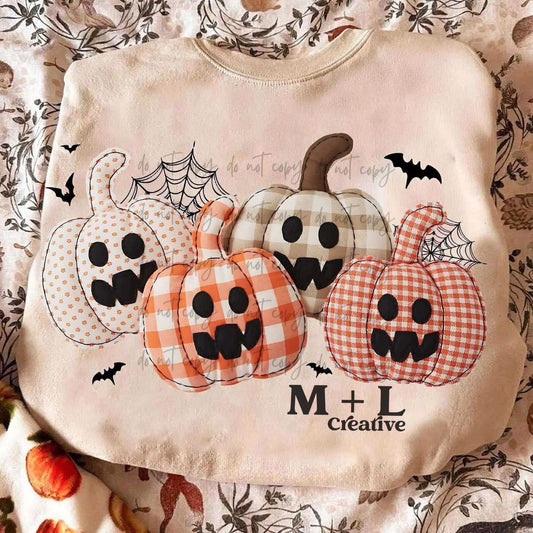 Pumpkins Faux Stitch