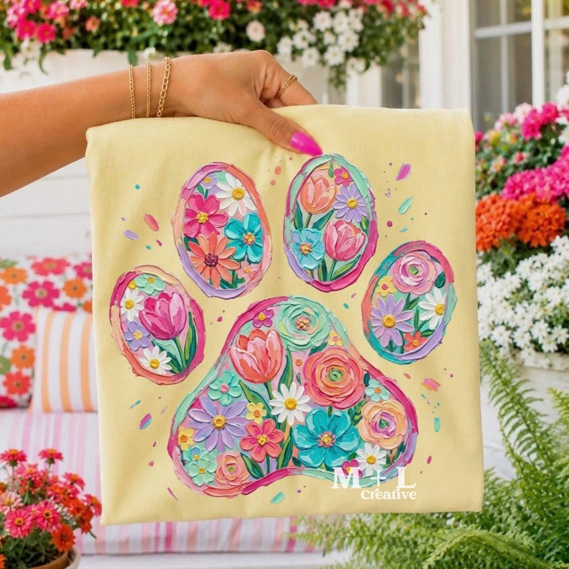 Floral Paw Print