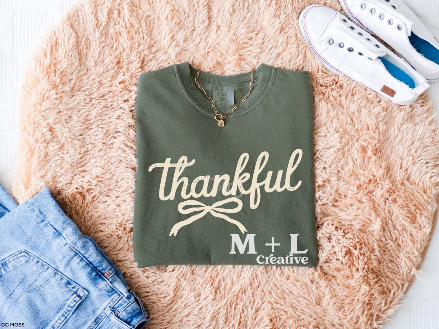Thankful Bow Beige Ink
