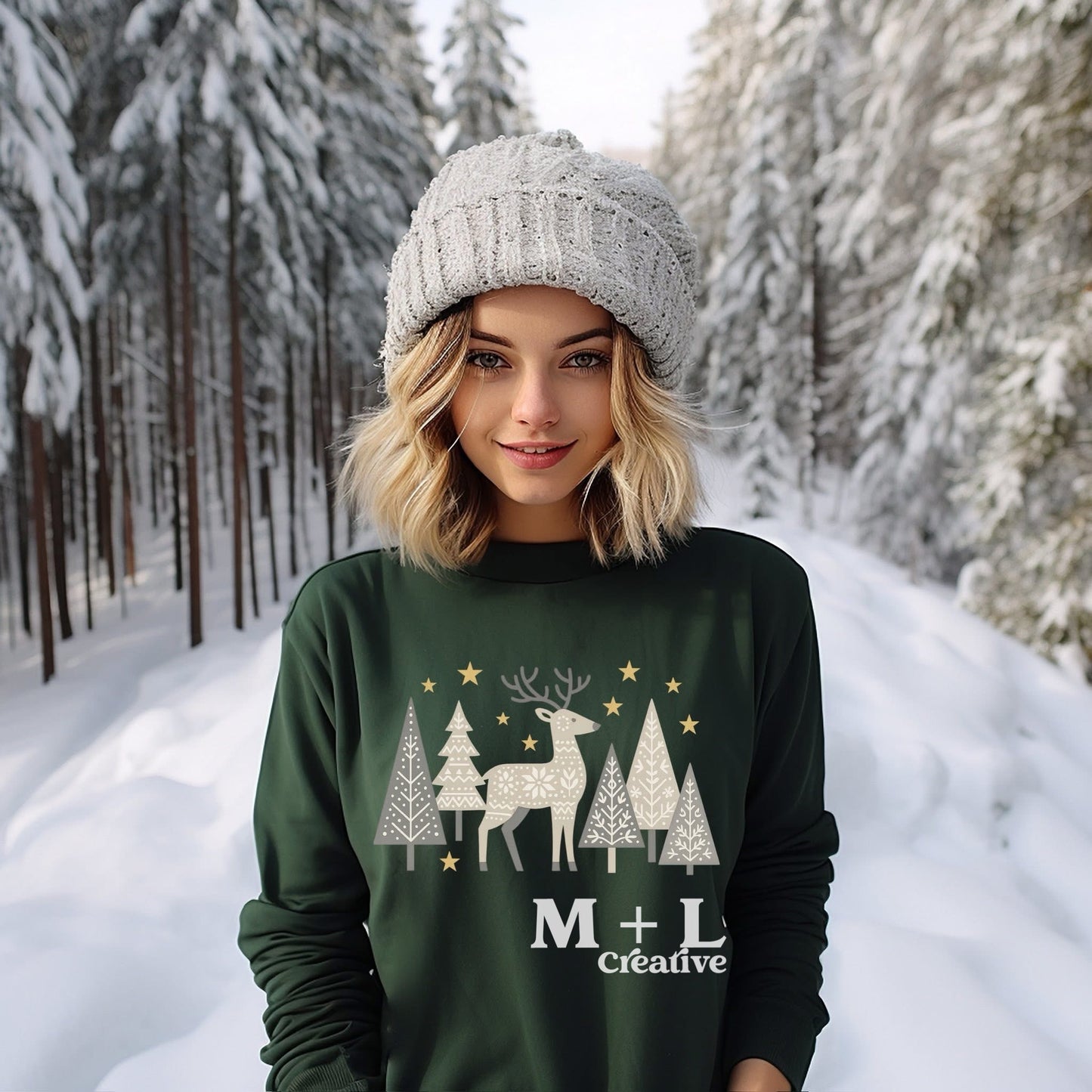 Neutral Deer + Trees