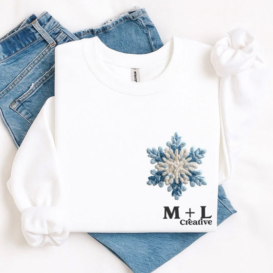 Pocket Snowflake Faux Yarn