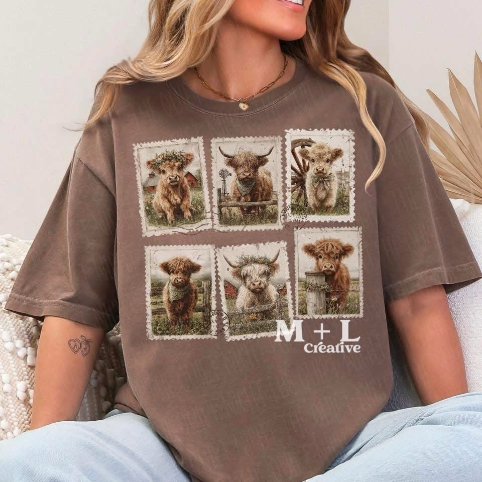 Highland Cow Stamps