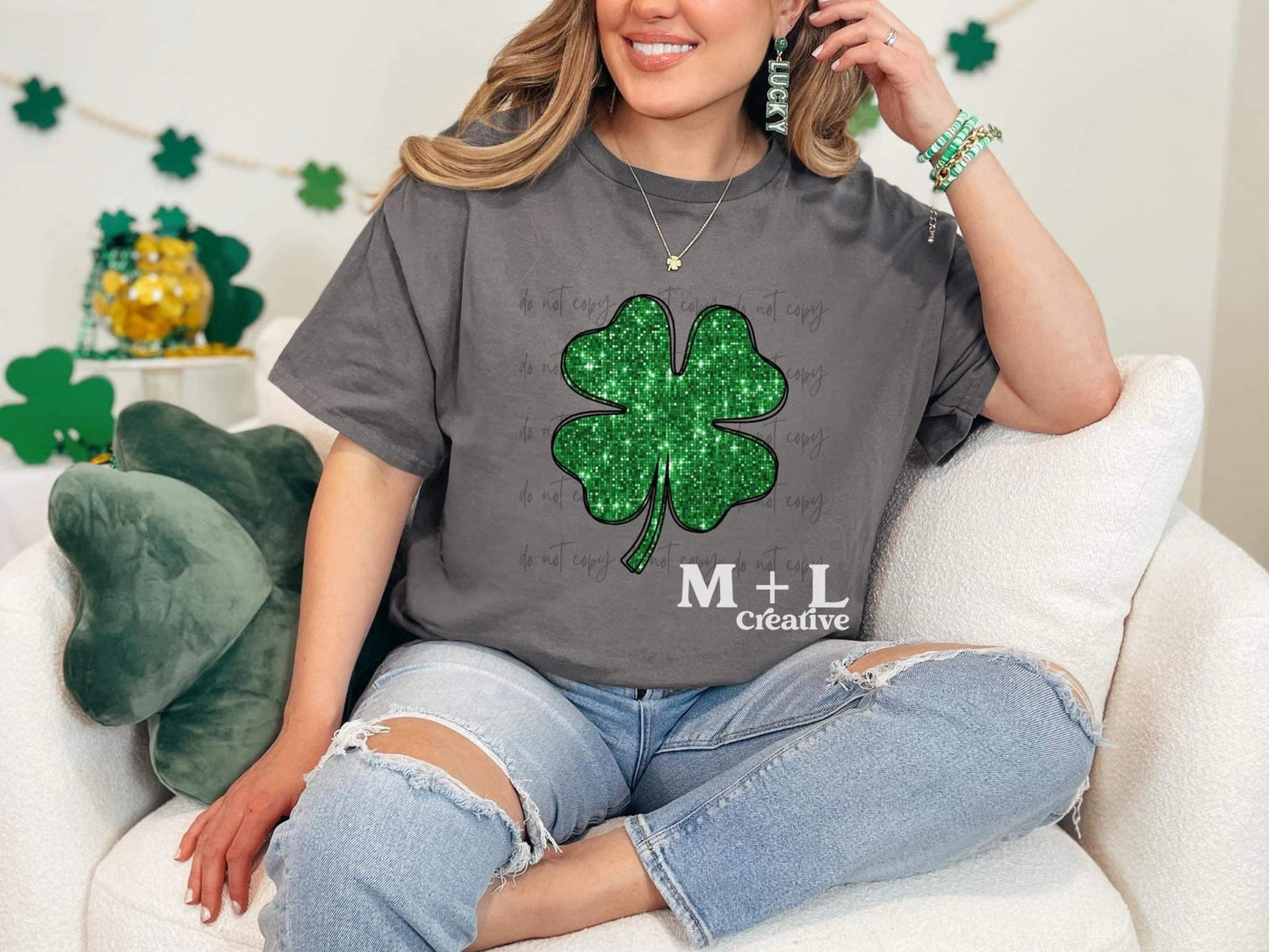 Shamrock Faux Sequins