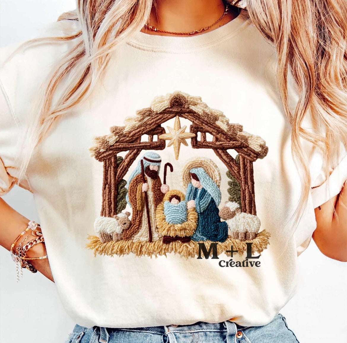 Faux Yarn Nativity Scene