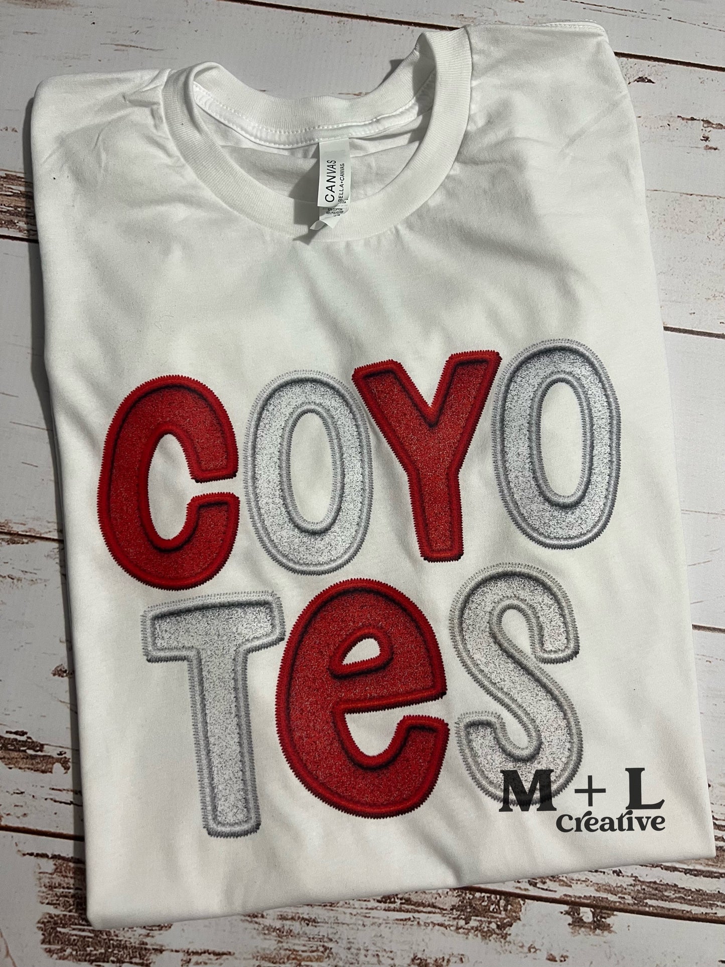 Coyotes Faux Embroidery