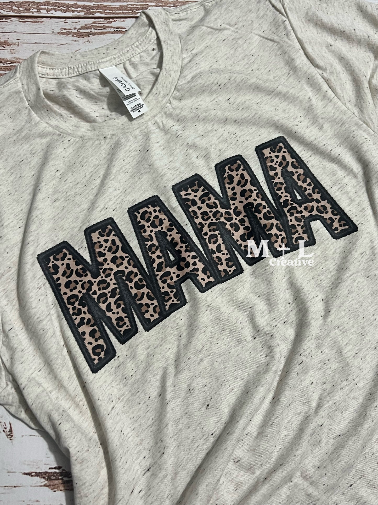 Faux Embroidery Leopard Mama